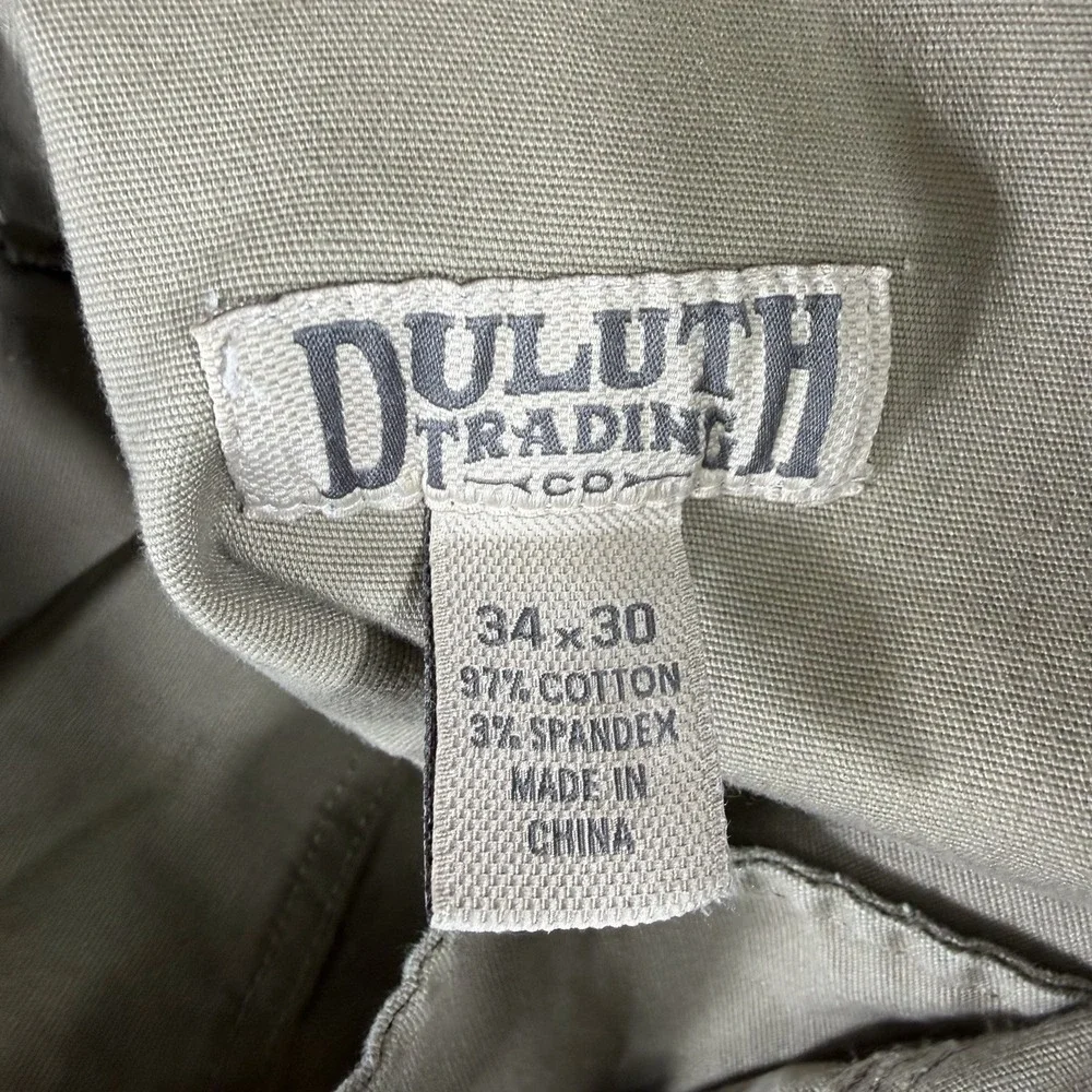 Duluth Trading Pants Mens 36x30 Khaki Flex Fire Hose Stretch Canvas Work
